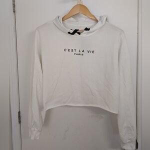 WHITE THIN HOODIE SIZE LARGE